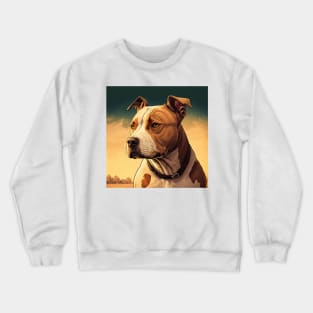 Beautiful pitbull dog aware of all the happenings. Crewneck Sweatshirt